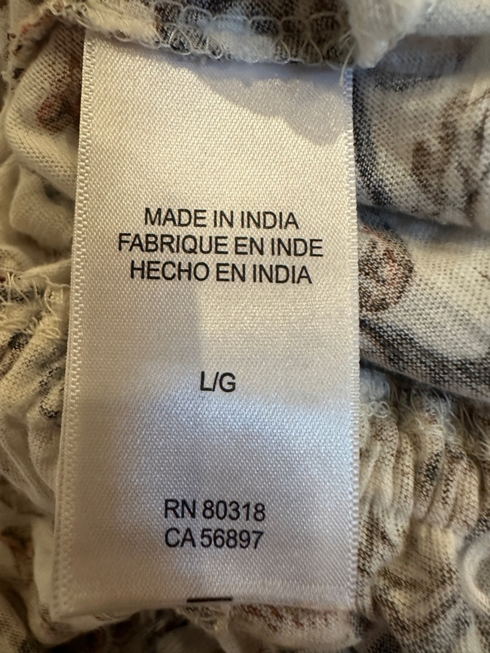 New w/o Tag Lucky Brand Vneck Cream & Brown Floral Cotton Top Size L Cottagecore - Picture 4 of 5